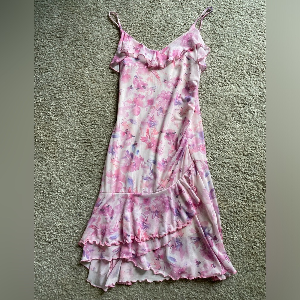 Pink mini floral dress (s) SOLD